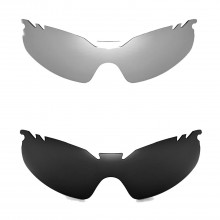 New Walleva Polarized Titanium + Black Vented Replacement Lenses for Oakley RadarLock XL (OO9170 Series) Sunglasses